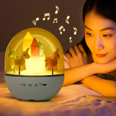 旋转木马独角兽音乐盒生日儿童