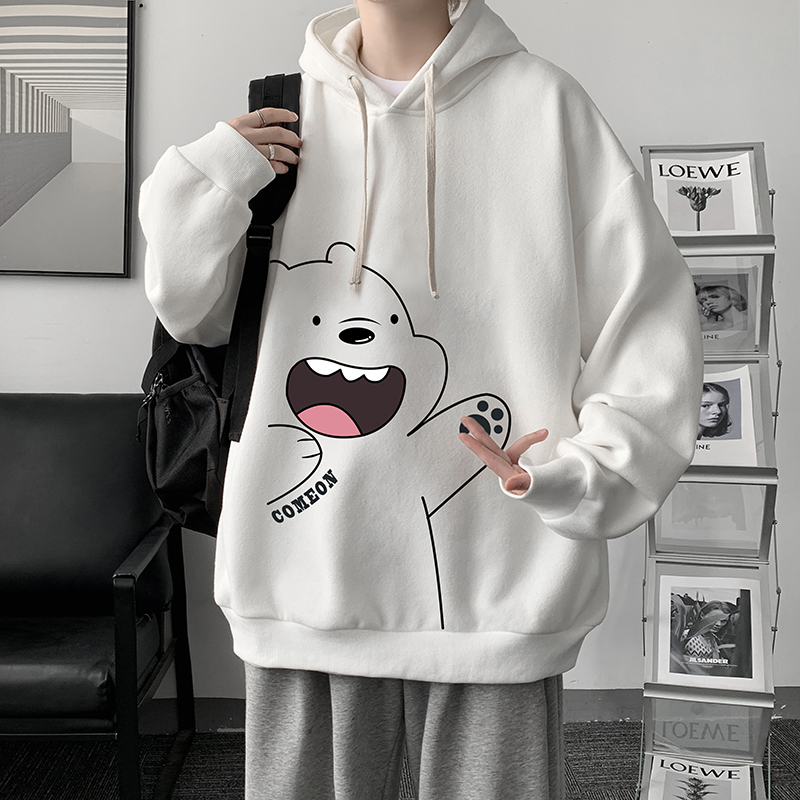 咱们裸熊无口袋套头连帽卫衣