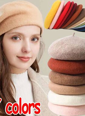 Winter Women Wool Berets French Artist Style Warm Beanie Hat