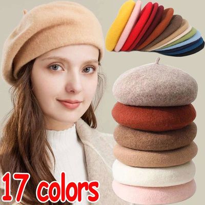 Winter Women Wool Berets French Artist Style Warm Beanie Hat