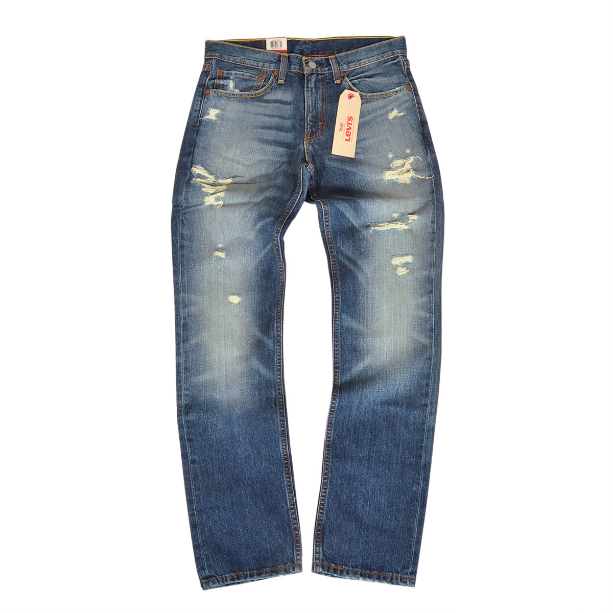 Levi's李维斯511修身水洗做旧破洞补丁男牛仔裤夏季薄款窄小脚裤