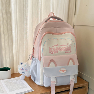 小学生书包女生4 3减负轻便小清新女童帆布女孩儿童双肩包 6年级1