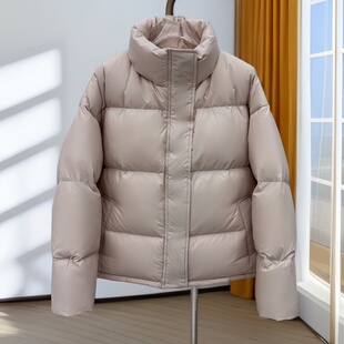 磁吸扣羽绒服女短款羽绒服95白鸭绒加厚小个子立领爆款冬装白外套