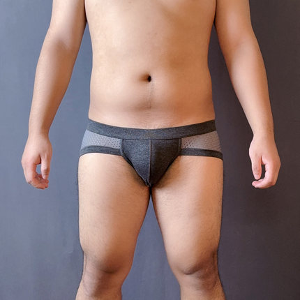 男士低腰三角裤提臀U凸囊袋莫代尔网孔透气纯色性感柔软小平角裤