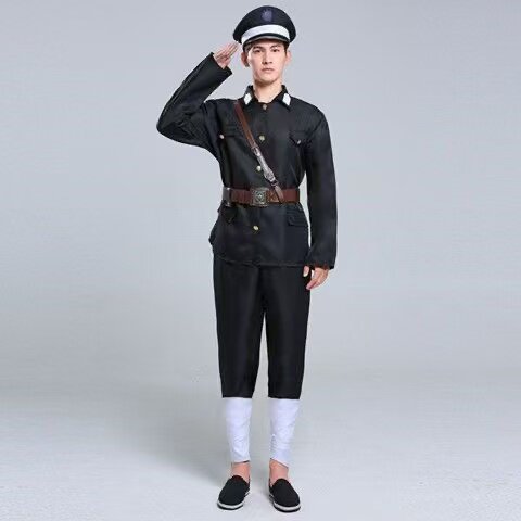 儿童成人搞笑伴郎服民国警察舞台演出服伪军巡捕房演出汉奸装表演