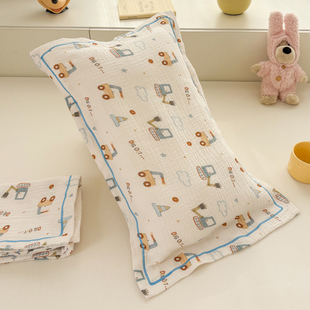 卡通挖掘机纯棉儿童男孩男童枕套30x50cm小学生35x55枕头套40x60