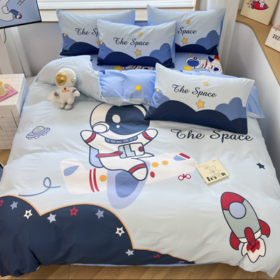 纯棉被套单件卡通太空人宇航员火箭全棉单人单独被罩被子套被芯套
