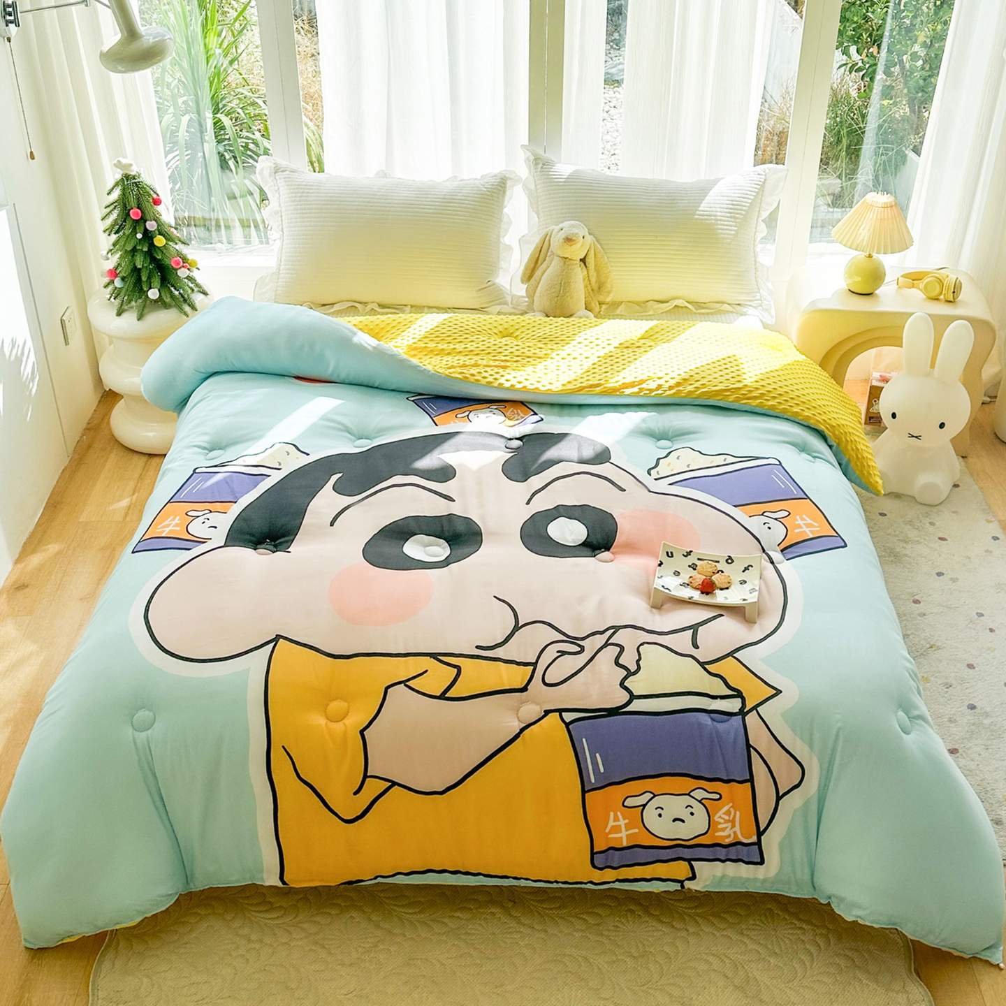 蜡笔小新A类豆豆绒被子芯儿童男孩卡通可爱秋冬加厚保暖双人被芯