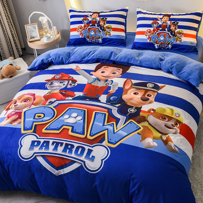 儿童男孩男童汪汪队被套单件加绒幼儿园牛奶绒珊瑚秋冬季单独被罩