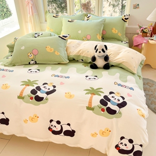 纯棉被套单件卡通熊猫全棉学生150x200cm230儿童被罩被子套被芯套