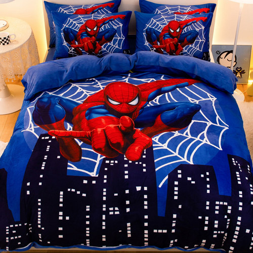 双面加绒珊瑚绒被套单件儿童男孩蜘蛛侠秋冬天加厚牛奶绒被罩学生