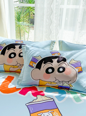 蜡笔小新磨毛枕套学生儿童男孩男童卡通74x48cm30x50枕头套40x60