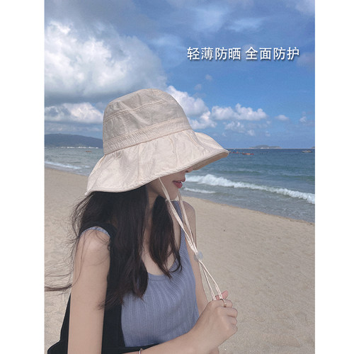 日本uvcut女防紫外线遮脸渔夫帽