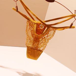 新品法式浪漫蕾丝镂空性感女士内裤火辣交叉带低腰花边绝美丁字裤