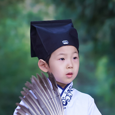 汉服帽子男童儿童古装成人礼古代书生帽宝宝秀才古风帽国学书童帽