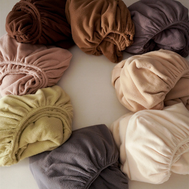 A类安可拉仿生羊毛纯色床笠单件