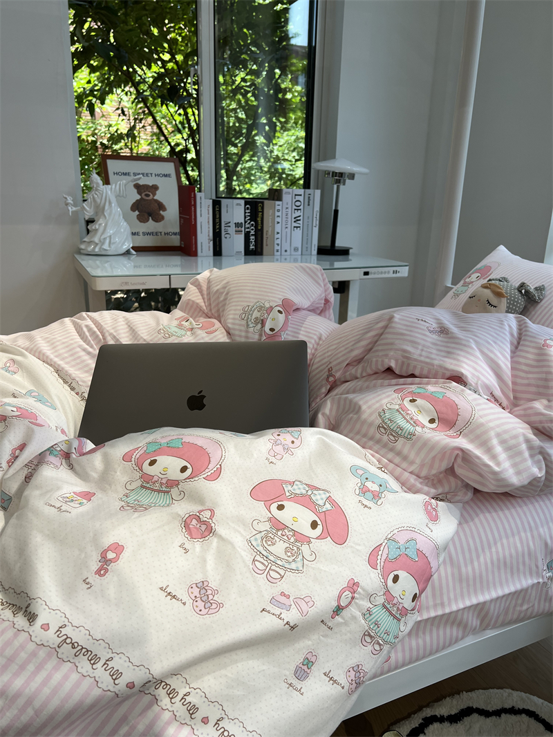 ins粉色小清新简约单人宿舍公寓学生三件套0.9m1.2少女心床单被套