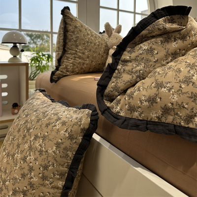 花边双层纱少女碎花纯棉四件套