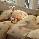 卡通星星魔法黄双层纱加宝宝绒棉加绒四件套保暖1.5m1.8米三件套