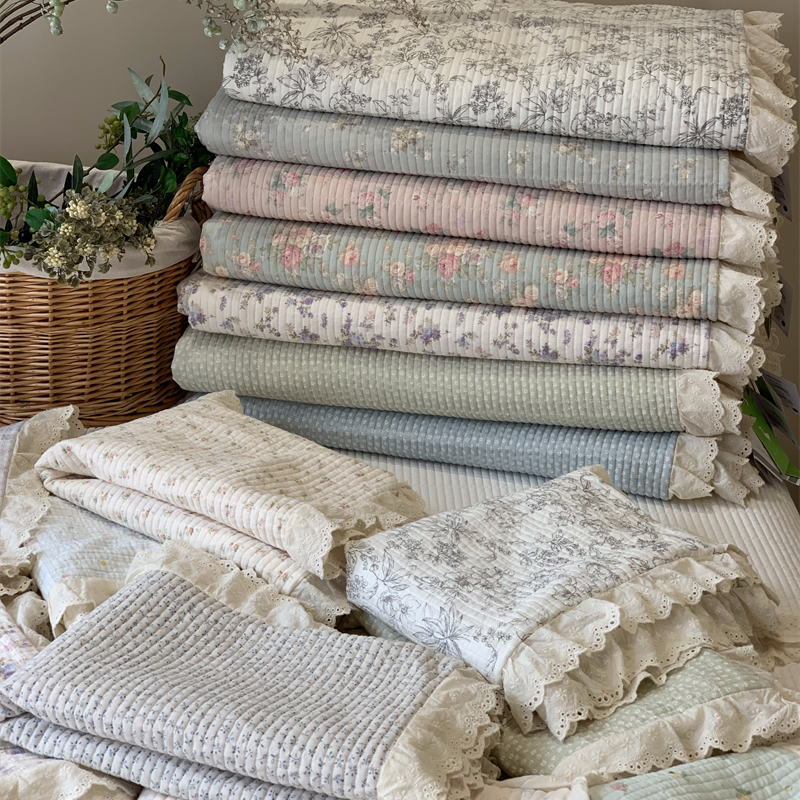 碎花纱布纯棉全棉床盖三件套