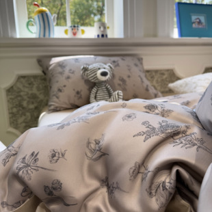 60s兰精天丝凉感丝滑田园复古棕色小碎花四件套1.5m1.8米床单被套