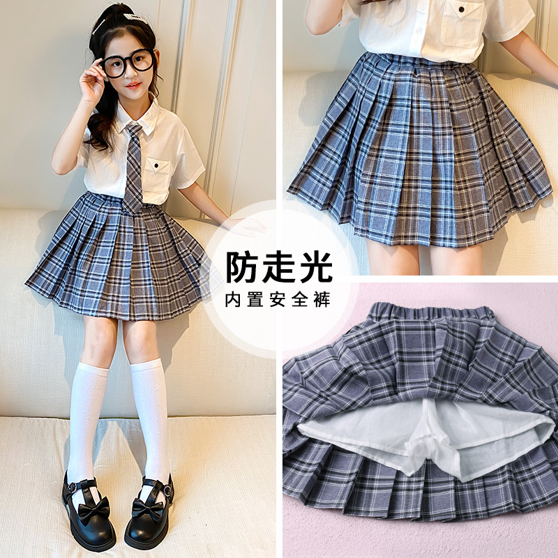 女童jk制服裙套装夏季小学生装日系清新大童校服衬衫百褶裙两件套