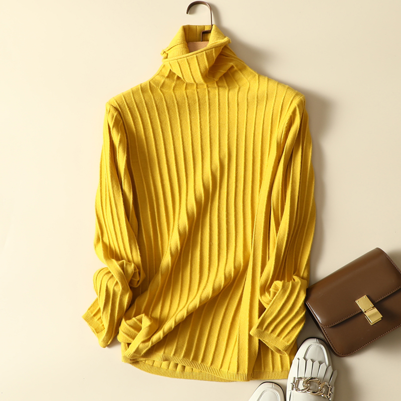 新款宽松显瘦百搭风推推高领毛衣