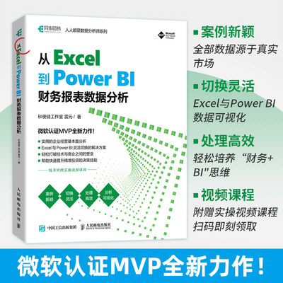 【出版社官方旗舰店】从 Excel 到 Power BI 财务报表数据分析 excel教程教材PowerBI入门书籍数据可视化DAX指南