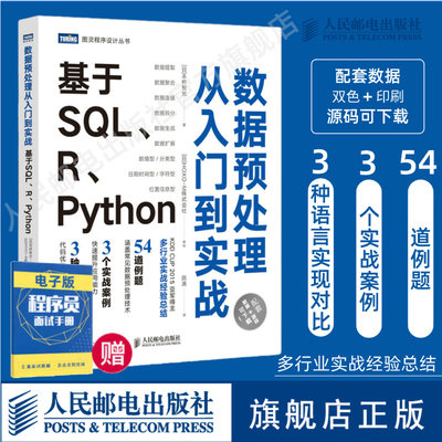 【官方旗舰店】数据预处理从入门到实战 基于SQL R Python R语言实战深入浅出数据分析师统计大话数据挖掘结构与算法分析编程书籍