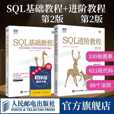 【套装2册】SQL基础教程 第2版+SQL进阶教程 第2版 sql基础教程数据库编程sql必知必会面向集合关系数据库sql语言数据原理应用书籍