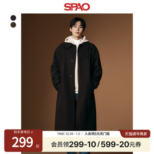 简约气质毛呢大衣外套SPJWE4VM02 男士 SPAO韩国同款 冬季