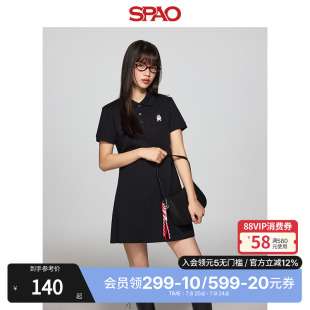 天才少女風小熊Woodie翻領連衣裙 新款 SPAO韓國同款 2025年夏季