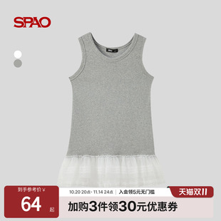 潮流清爽简约无袖 SPAO韩国同款 女士时尚 新品 T恤 2025年夏季