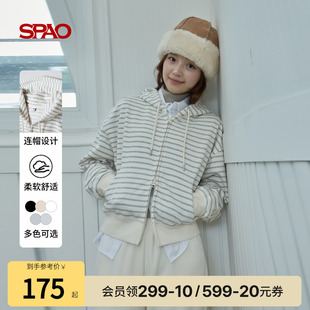 女士休闲慵懒风连帽短款 新品 卫衣外套 2026年春季 SPAO韩国同款