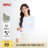 T恤 女士简约气质简约打底长袖 SPAO韩国同款 秋季