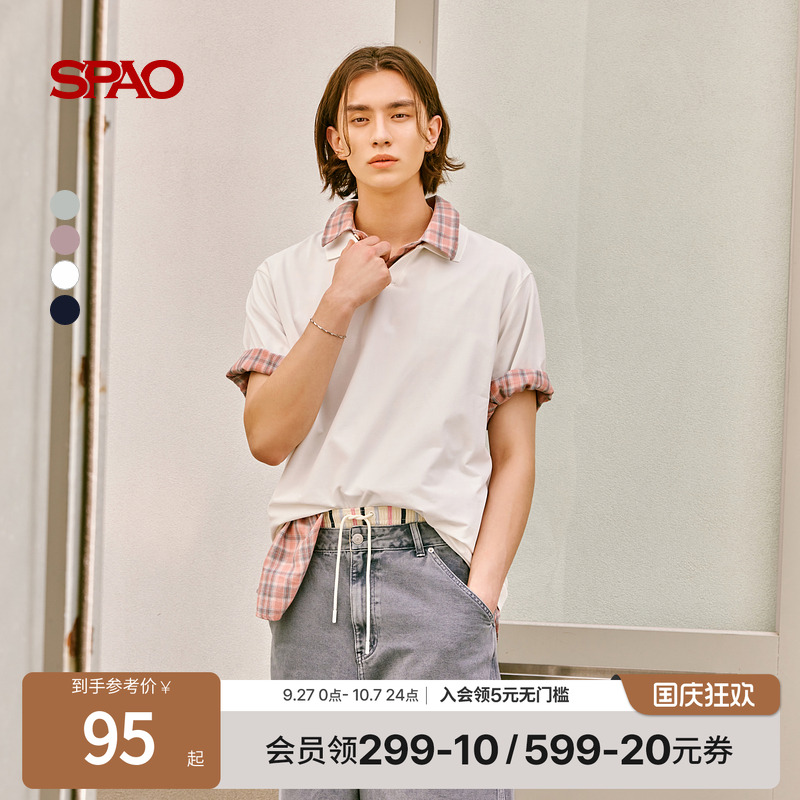 SPAO夏季新品翻领日常T恤