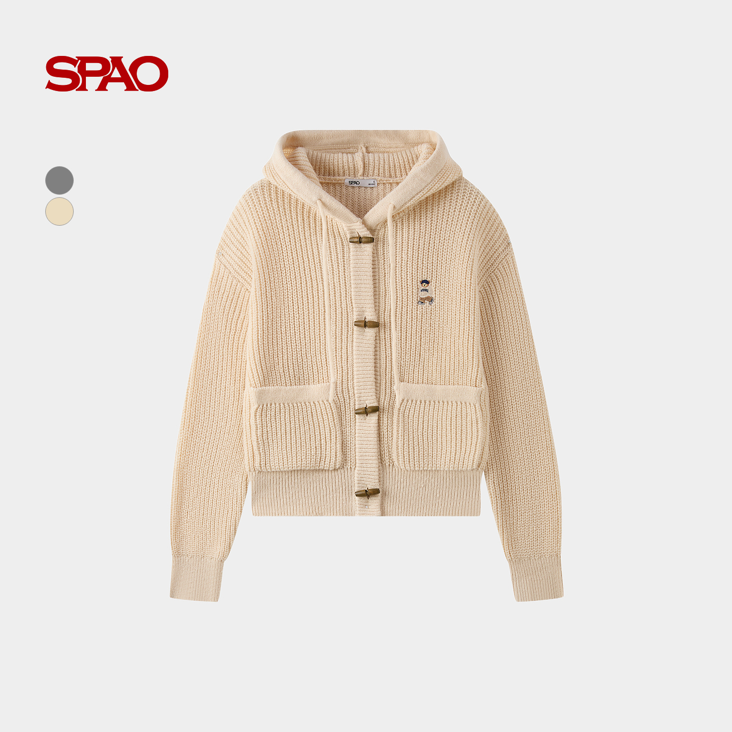 SPAO秋季新品时尚连帽毛衣外套