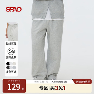 运动休闲裤 日常纯色宽松时尚 25年春秋男士 SPAO韩国同款