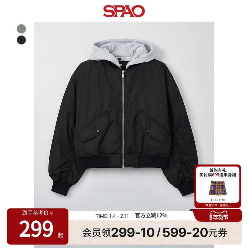 SPAO韩国同款25年春秋女士通勤潮流夹克短外套,女装/女士精品,短外套,淘宝优惠券,粉丝福利购,淘宝优惠卷