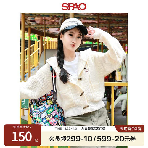 SPAO秋新品女士小熊Woodie毛衣
