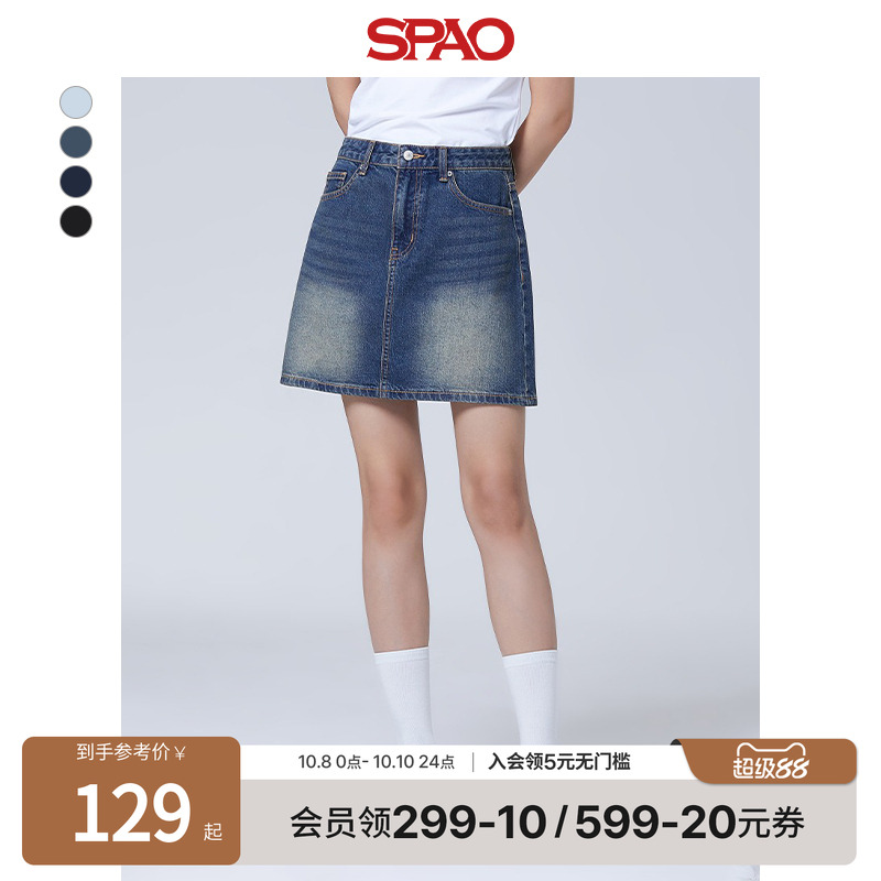 SPAO秋冬新品牛仔短裙半身裙