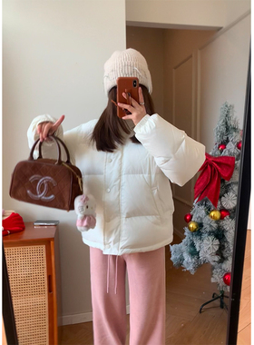 Viiwen  实穿主义小个子显瘦立领90白鸭绒保暖白色韩版百搭羽绒服