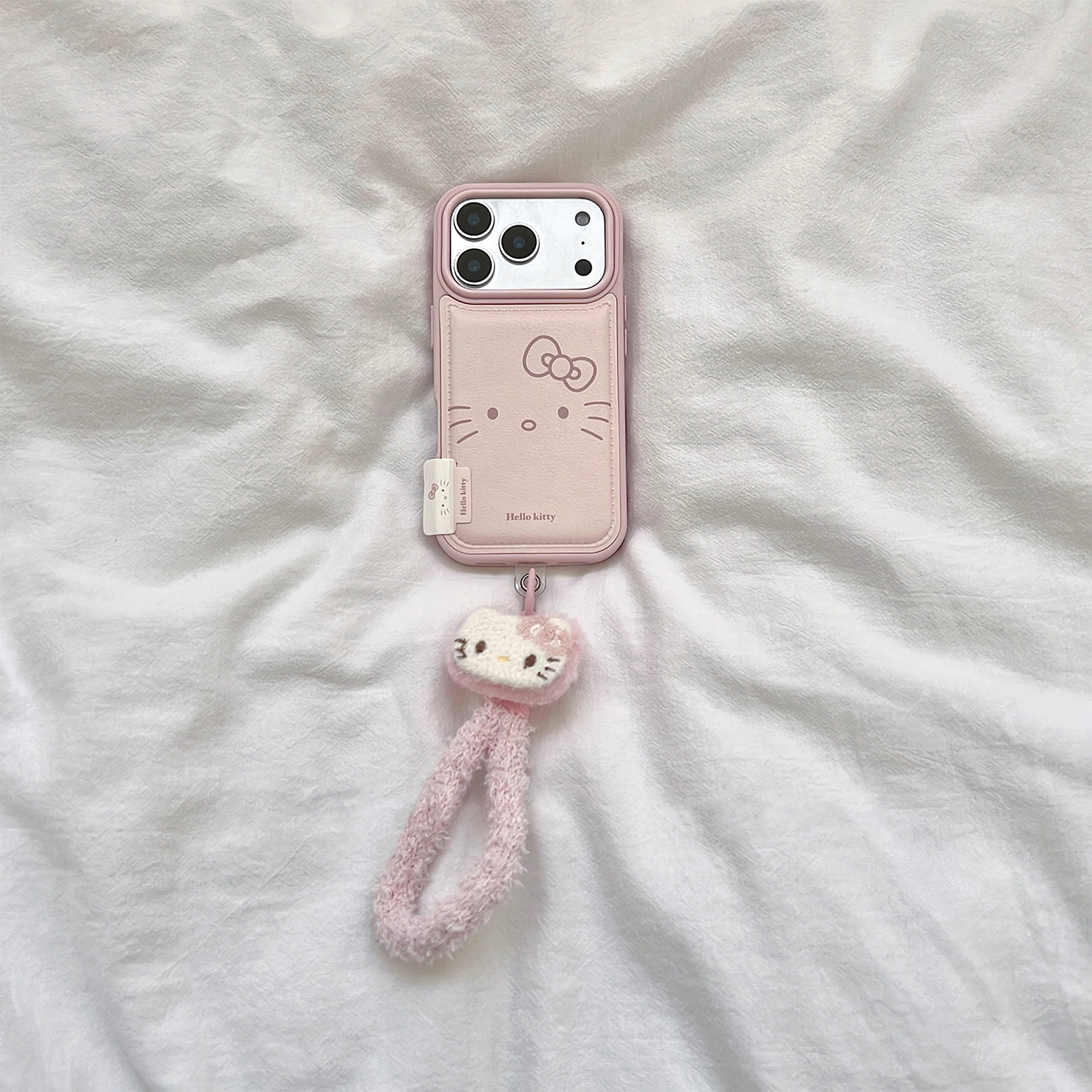 卡通可爱粉色猫咪适用苹果17promax新款手机壳高级感挂绳iphone17独特超好看15秋冬皮质14全包防摔16pro女套