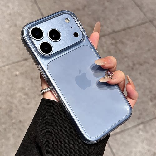 适用苹果18promax手机壳新款冰川蓝iphone18pro保护套简约16pm高级感透明14超薄外壳女17pro全包防摔15情侣男