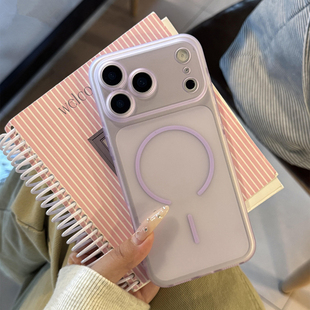 2026新款适用苹果17promax手机壳磁吸充电iphone16保护外壳紫色15高级感小众14pro巨好看透明13磨砂防指纹max