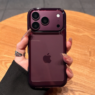 适用苹果18promax手机壳新款勃艮第酒红iphone17pro超薄透明16pm全包防摔15保护套简约14男女款13硅胶外壳pro