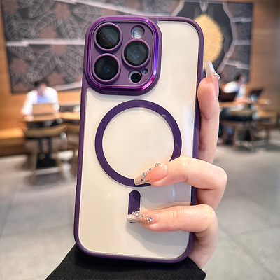 酷图磁吸充电适用苹果16promax手机壳2025新款iphone15pro自带镜头膜简约14pro透明硅胶13pm高级感12不发黄16