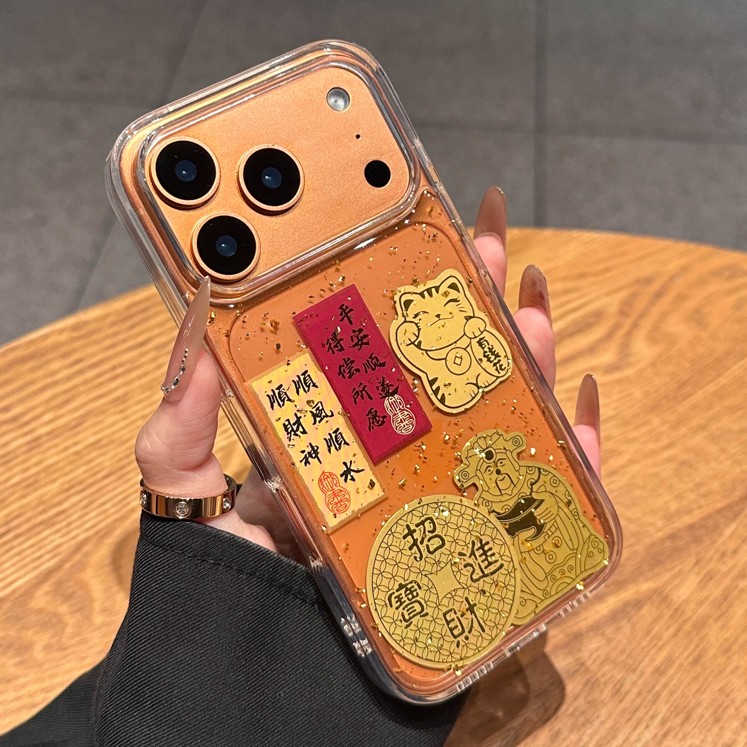 适用苹果17promax手机壳新款iphone17顺风顺水16pro金箔Air高级感透明15全包防摔14保护套硅胶13小众12女款pm