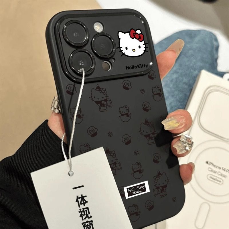 kitty猫磨砂大视窗秒变17适用苹果16promax手机壳新款iphone17promax保护套小众13可爱女款14pro卡通15全包12