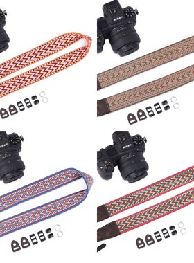 背包客Z20民族风炫彩相机T0432肩带专业摄影棉织背带复古简约织带